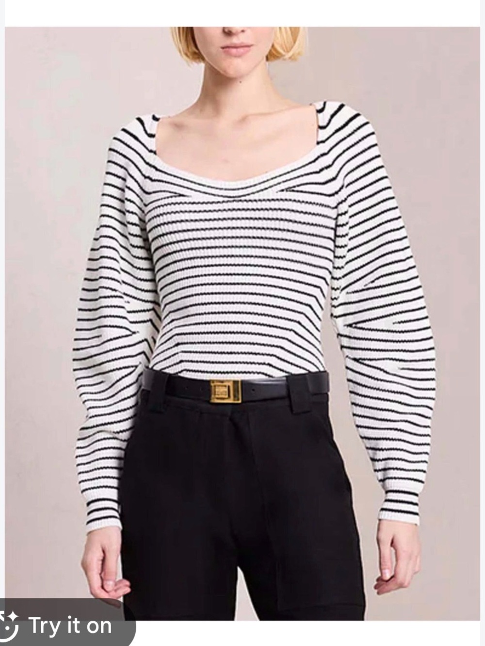 A.L.C. Maeve Stripe Blouson Sleeve Sweater
